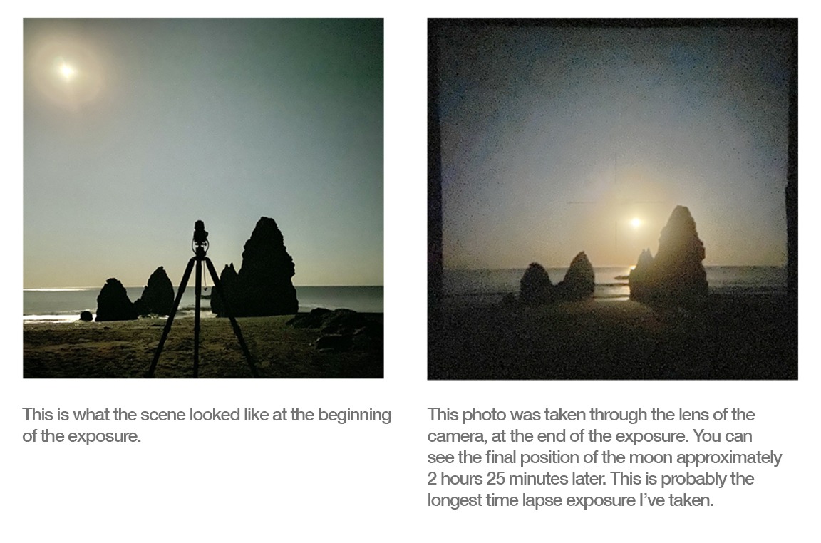 The Rodeo Beach scene at the beginning and end of the long exposure